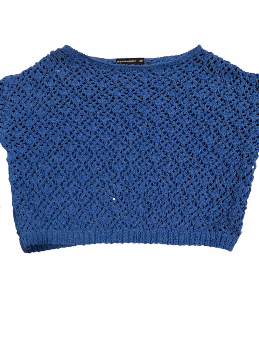 moon & madison Cobalt Blue Crochet Crop Top
